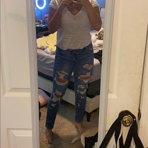 Ripped American eagle jeans.